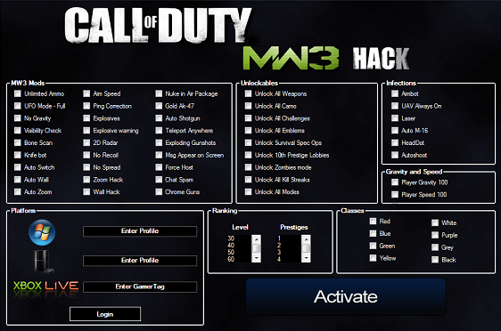 Citroen Mededogen Razernij Modern Warfare 3 (MW3) Hacks - File Catalog - Welcome